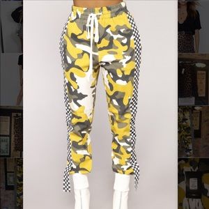 Fashion Nova Camo/Checkered Joggers
